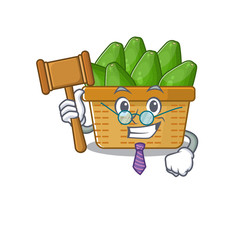 Sticker - Charismatic Judge avocado fruit basket cartoon character design wearing cute glasses