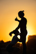 Silhouette of girl making blowjod for her man