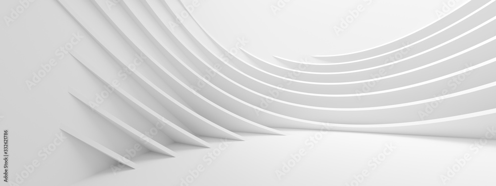 Abstract Wave Background. Minimal White Geometric Wallpaper - obrazy, fototapety, plakaty 