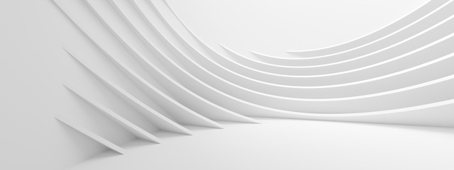 Fototapete - Abstract Wave Background. Minimal White Geometric Wallpaper