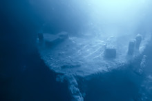 Sunken Boat Underwater Landscape, Shipwreck Diving, Search Adventure