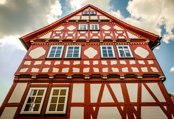 Poster - typcial half timbered facade in germany