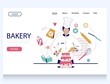Bakery vector website landing page design template