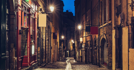 Poster - Little street in old Lyon