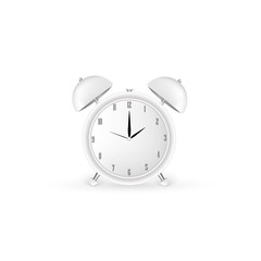 Realistic Alarm Clock old style . Isolated On White Backgound Vector Illustration.