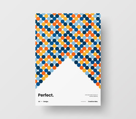 Amazing business presentation vector A4 vertical orientation front page mock up. Modern corporate report cover abstract geometric illustration design layout. Company identity brochure template.