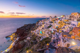 Fototapeta Uliczki - Oia town cityscape at Santorini island in Greece