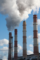 Smoking factory chimneys