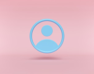 Aufkleber - user profile icon or symbol isolated. minimal design. 3d rendering