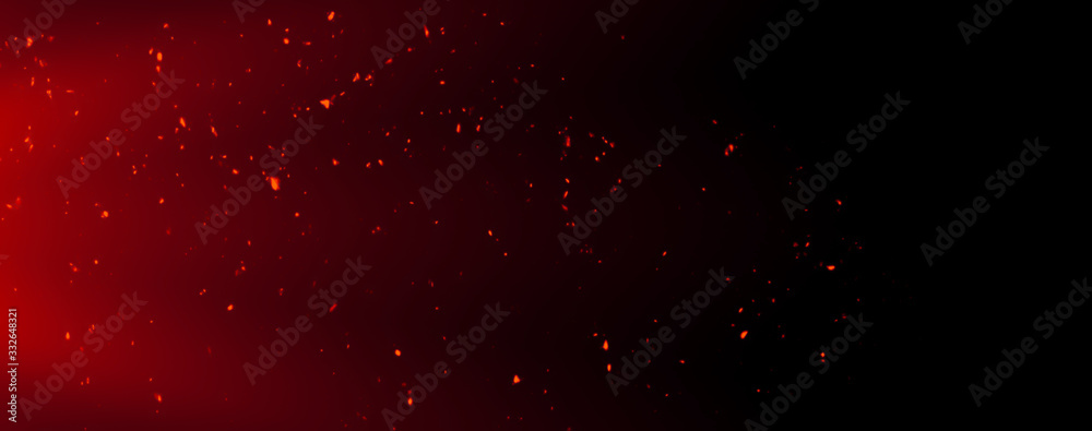 Fire embers particles texture overlays . Burn effect on isolated black ...