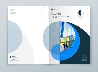Cover with minimal blue geometric design. Modern abstract background for Brochure, Placard, Report, Poster, Flyer, Banner etc. Eps10 vector template.