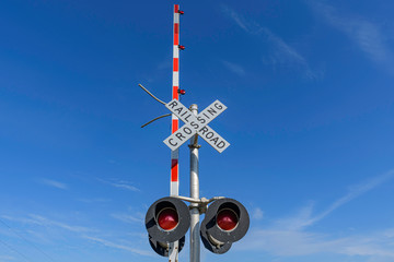 railroad crossing in up position