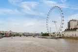 Fototapeta Londyn - Lodon Eye in a summer day 