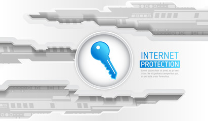 Poster - Safety and confidential data protection. Cyber data security or information privacy idea. Technology background vector illustration.