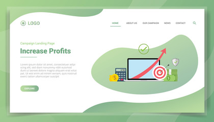 profit financial increase for business for website template or landing homepage