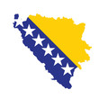 vector map flag of Bosnia and Herzegovina isolated on white background
