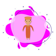 Poster - African, man cartoon liquid bacdge icon. Simple color vector of people around the world icons for ui and ux, website or mobile application