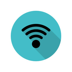 Poster - Communication sign long shadow icon. Simple glyph, flat vector of web icons for ui and ux, website or mobile application