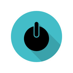 Poster - Power button long shadow icon. Simple glyph, flat vector of web icons for ui and ux, website or mobile application