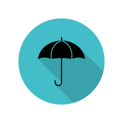 Poster - Umbrella long shadow icon. Simple glyph, flat vector of web icons for ui and ux, website or mobile application