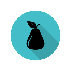 Poster - Pear long shadow icon. Simple glyph, flat vector of web icons for ui and ux, website or mobile application