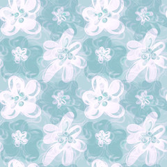 Wall Mural - Floral seamless pattern. Watercolor hand painted background.