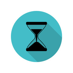 Poster - Hourglass long shadow icon. Simple glyph, flat vector of web icons for ui and ux, website or mobile application