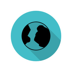 Poster - Earth long shadow icon. Simple glyph, flat vector of web icons for ui and ux, website or mobile application