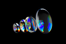 3Dレンダリングによる分光を起こしているレンズのイラスト