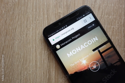 Konskie Poland July 01 2018 Monacoin Mona Cryptocurrency Website Displayed On Huawei Y6 2018 Smartphone Stock Photo Adobe Stock