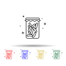 Fermentation Healthy Intestinal Multi Color Icon. Simple Thin Line, Outline Vector Of Probiotics Icons For Ui And Ux, Website Or Mobile Application