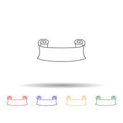 Poster - Banner, ribbon multi color icon. Simple thin line, outline vector of ribbon icons for ui and ux, website or mobile application