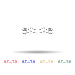 Poster - Ribbon for text multi color icon. Simple thin line, outline vector of ribbon icons for ui and ux, website or mobile application