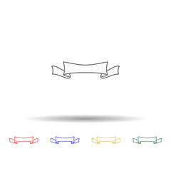 Poster - Banner, ribbon multi color icon. Simple thin line, outline vector of ribbon icons for ui and ux, website or mobile application
