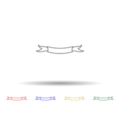 Poster - Ribbon for text multi color icon. Simple thin line, outline vector of ribbon icons for ui and ux, website or mobile application