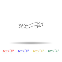 Poster - Banner, ribbon multi color icon. Simple thin line, outline vector of ribbon icons for ui and ux, website or mobile application