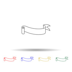 Poster - Vintage, banner, ribbon multi color icon. Simple thin line, outline vector of ribbon icons for ui and ux, website or mobile application