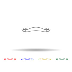 Poster - Vintage, banner, ribbon multi color icon. Simple thin line, outline vector of ribbon icons for ui and ux, website or mobile application