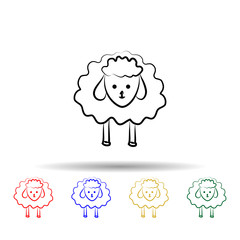 Poster - Sheep multi color icon. Simple thin line, outline vector of sheep icons for ui and ux, website or mobile application
