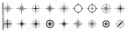 Fotografía Compass icons set. Vector compass icons.