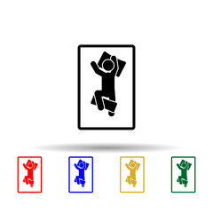 Poster - man sleeping on belly multi color icon. Simple glyph, flat vector of sleeping position icons for ui and ux, website or mobile application