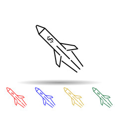 Poster - Rocket dollar multi color icon. Simple thin line, outline vector of trade wars icons for ui and ux, website or mobile application