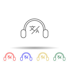 Poster - Interpreter, translator multi color icon. Simple thin line, outline vector of translator icons for ui and ux, website or mobile application