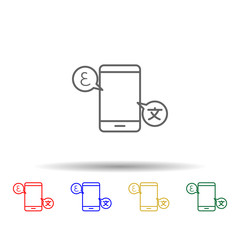 Poster - translator, words multi color icon. simple thin line, outline vector of translator icons for ui and 