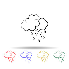 Poster - Cloud, rain, lightning multi color icon. Simple thin line, outline vector of weather icons for ui and ux, website or mobile application