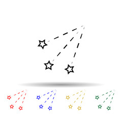 Poster - Stars,, falling star multi color icon. Simple thin line, outline vector of weather icons for ui and ux, website or mobile application