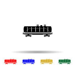 Poster - Railway carriage of gas transportation multi color icon. Simple thin line, outline vector of transport by train icons for ui and ux, website or mobile application