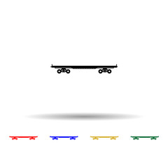 Poster - Railway carriage platform multi color icon. Simple thin line, outline vector of transport by train icons for ui and ux, website or mobile application