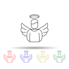 Poster - Avtarka male angels multi color icon. Simple thin line, outline vector of angel and demon icons for ui and ux, website or mobile application