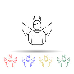 Poster - Avatar of the demon male multi color icon. Simple thin line, outline vector of angel and demon icons for ui and ux, website or mobile application